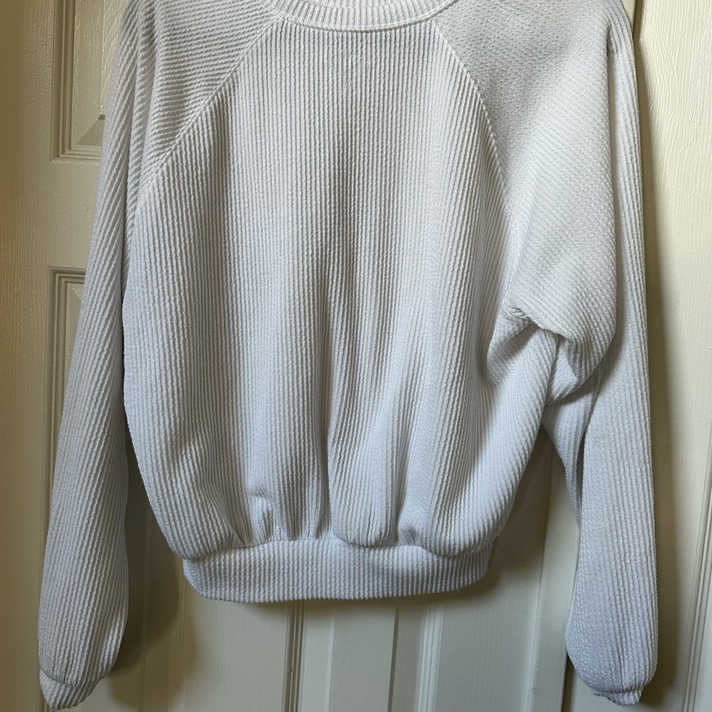 White Ribbed Sweater - Picture 2 of 3